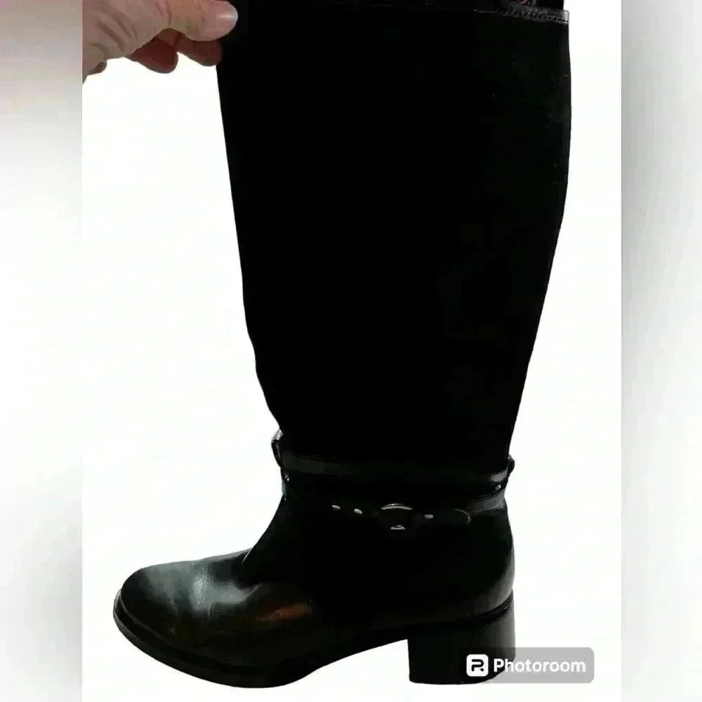 Etienne Aigner Cailyn Leather Suede Knee‎ High Riding Boots Size 7.5